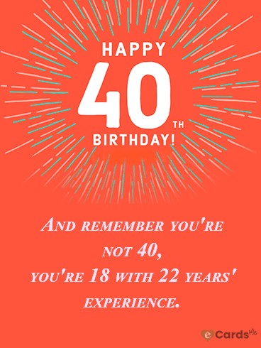 Fantastic 40th Happy Birthday Wish Card